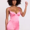 Romera Satin Corset Mini Playsuit in Pink Romera Satin Corset Mini Playsuit in Pink