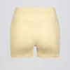 Ruched Mini Shorts in Lemon Marl Ruched Mini Shorts in Lemon Marl