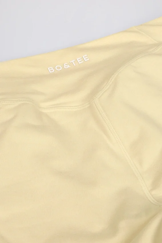 Ruched Mini Shorts in Lemon Marl Ruched Mini Shorts in Lemon Marl