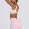 Ruched Mini Shorts in Pale Pink Marl Ruched Mini Shorts in Pale Pink Marl