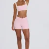 Ruched Mini Shorts in Pale Pink Marl Ruched Mini Shorts in Pale Pink Marl