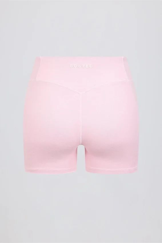Ruched Mini Shorts in Pale Pink Marl Ruched Mini Shorts in Pale Pink Marl