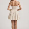 Sabina Broderie Anglaise Bow-Detail A-Line Mini Dress in Ivory Sabina Broderie Anglaise Bow-Detail A-Line Mini Dress in Ivory