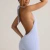 Shelly Modal Ribbed Backless Playsuit in Light Blue Shelly Modal Ribbed Backless Playsuit in Light Blue