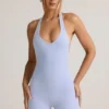 Shelly Modal Ribbed Backless Playsuit in Light Blue Shelly Modal Ribbed Backless Playsuit in Light Blue