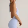 Shelly Modal Ribbed Backless Playsuit in Light Blue Shelly Modal Ribbed Backless Playsuit in Light Blue