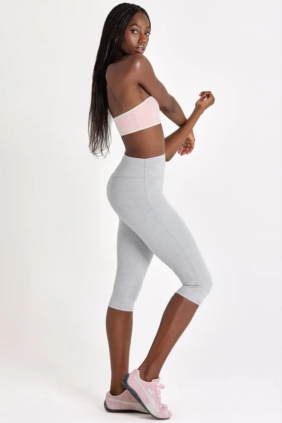 Soft Active Capri Leggings in Grey Marl Soft Active Capri Leggings in Grey Marl