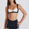Soft Active Contrast Mini Shorts in Black