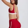 Soft Active Contrast Mini Shorts in Dark Red Soft Active Contrast Mini Shorts in Dark Red