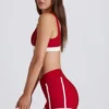 Soft Active Contrast Mini Shorts in Dark Red Soft Active Contrast Mini Shorts in Dark Red