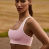 Soft Active Contrast Sports Bra in Powder Pink Soft Active Contrast Sports Bra in Powder Pink