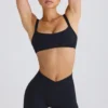 Soft Active Crossover Mini Shorts in Black Soft Active Crossover Mini Shorts in Black