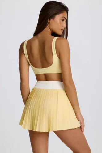 Soft Active Crossover Pleated Mini Skort in Lemon Soft Active Crossover Pleated Mini Skort in Lemon
