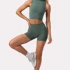 Soft Active High Waist Mini Shorts in Khaki Soft Active High Waist Mini Shorts in Khaki