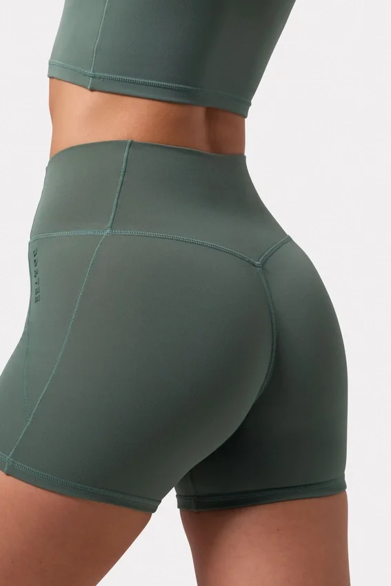 Soft Active High Waist Mini Shorts in Khaki Soft Active High Waist Mini Shorts in Khaki