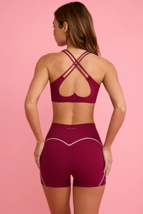 Soft Active Mini Shorts in Burgundy Soft Active Mini Shorts in Burgundy