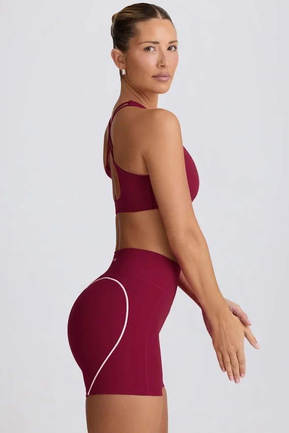 Soft Active Mini Shorts in Burgundy Soft Active Mini Shorts in Burgundy