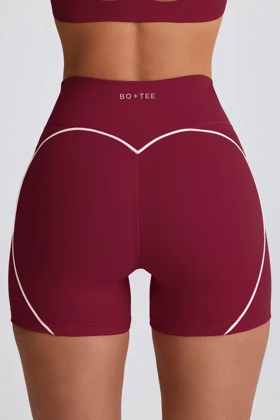 Soft Active Mini Shorts in Burgundy Soft Active Mini Shorts in Burgundy