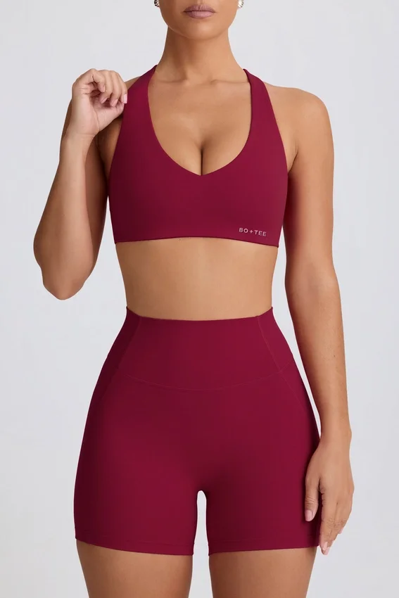 Soft Active Mini Shorts in Burgundy Soft Active Mini Shorts in Burgundy