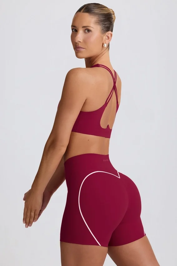 Soft Active Mini Shorts in Burgundy Soft Active Mini Shorts in Burgundy