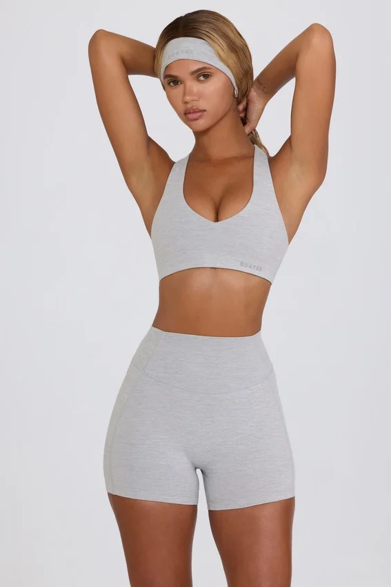 Soft Active Mini Shorts in Grey Marl Soft Active Mini Shorts in Grey Marl