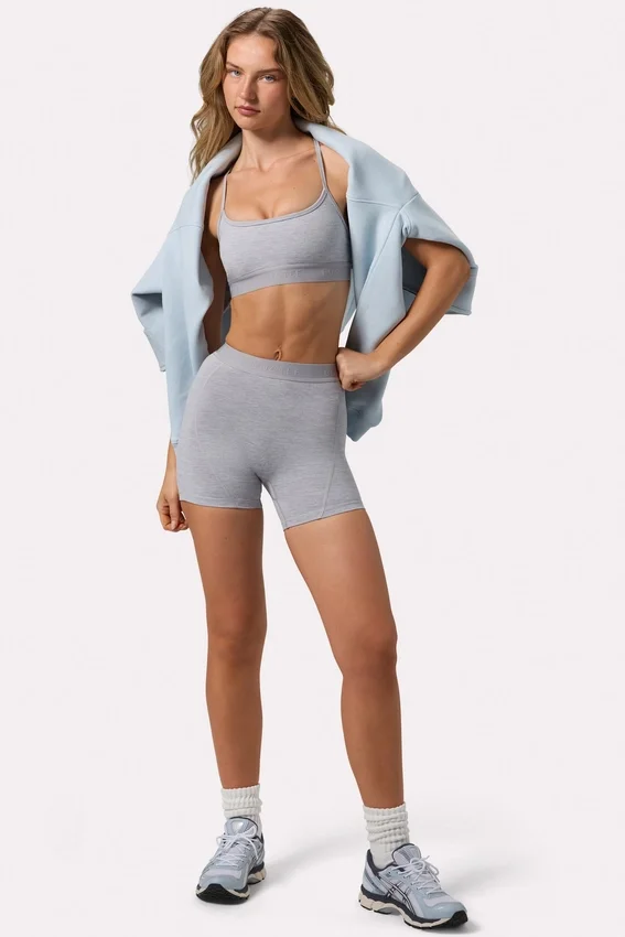 Soft Active Mini Shorts in Grey Marl Soft Active Mini Shorts in Grey Marl