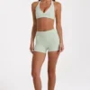 Soft Active Mini Shorts in Sage Marl Soft Active Mini Shorts in Sage Marl