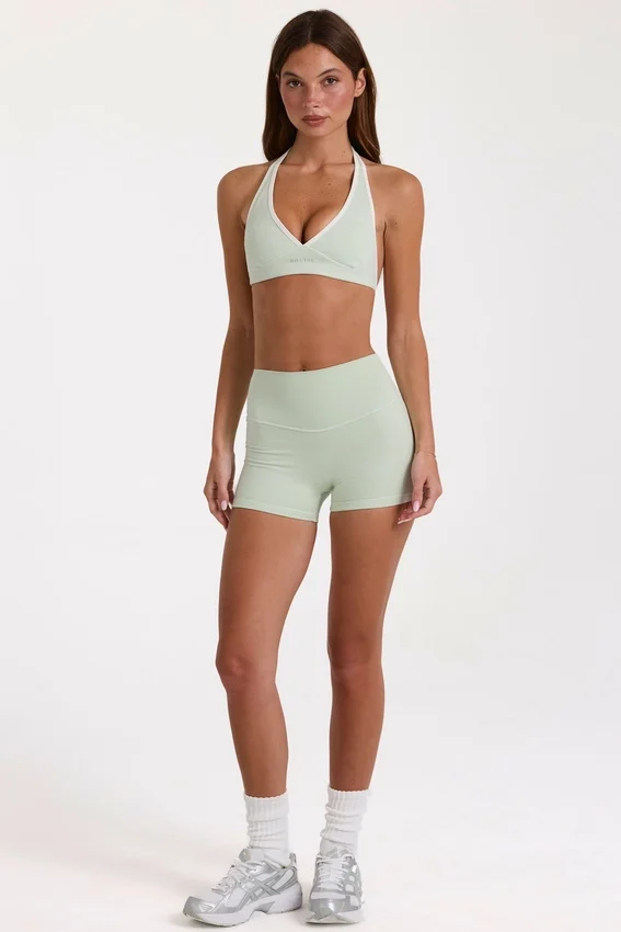 Soft Active Mini Shorts in Sage Marl Soft Active Mini Shorts in Sage Marl