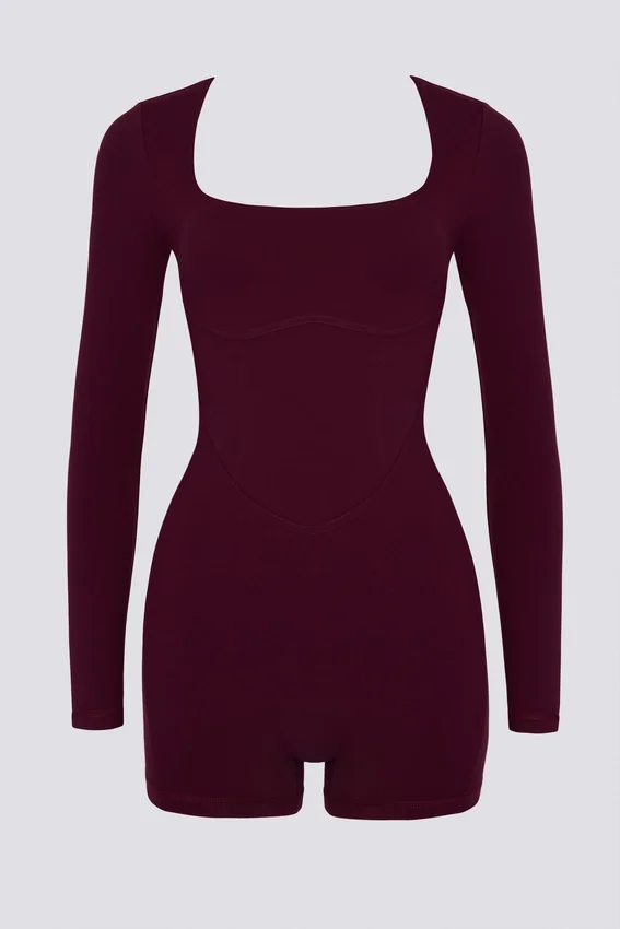 Soft Active Open-Back Unitard in Burgundy Soft Active Open-Back Unitard in Burgundy