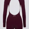 Soft Active Open-Back Unitard in Burgundy Soft Active Open-Back Unitard in Burgundy