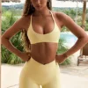 Soft Active Pocket V-Waist Mini Shorts in Lemon Soft Active Pocket V-Waist Mini Shorts in Lemon
