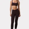 Soft Active Ruched Leggings in Espresso