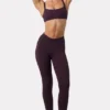 Soft Active Ruched Leggings in Plum