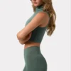 Soft Active High Waist Mini Shorts in Khaki Soft Active High Waist Mini Shorts in Khaki