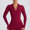 Soft Active Zip-Up Jacket in Burgundy Soft Active Zip-Up Jacket in Burgundy