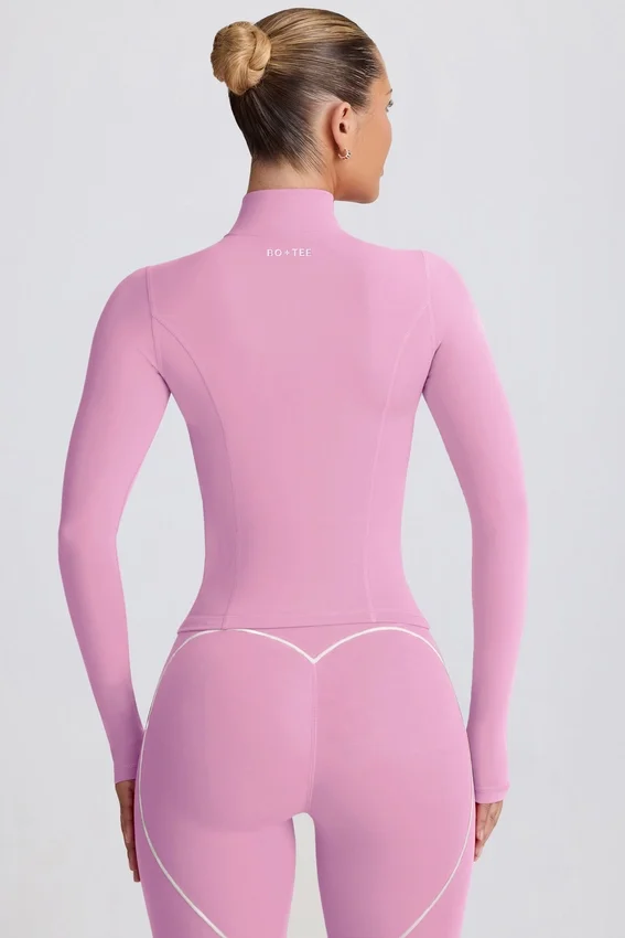 Soft Active Zip-Up Jacket in Dusty Pink Soft Active Zip-Up Jacket in Dusty Pink