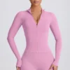 Soft Active Zip-Up Jacket in Dusty Pink Soft Active Zip-Up Jacket in Dusty Pink