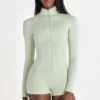 Soft Active Zip-Up Jacket in Sage Marl Soft Active Zip-Up Jacket in Sage Marl