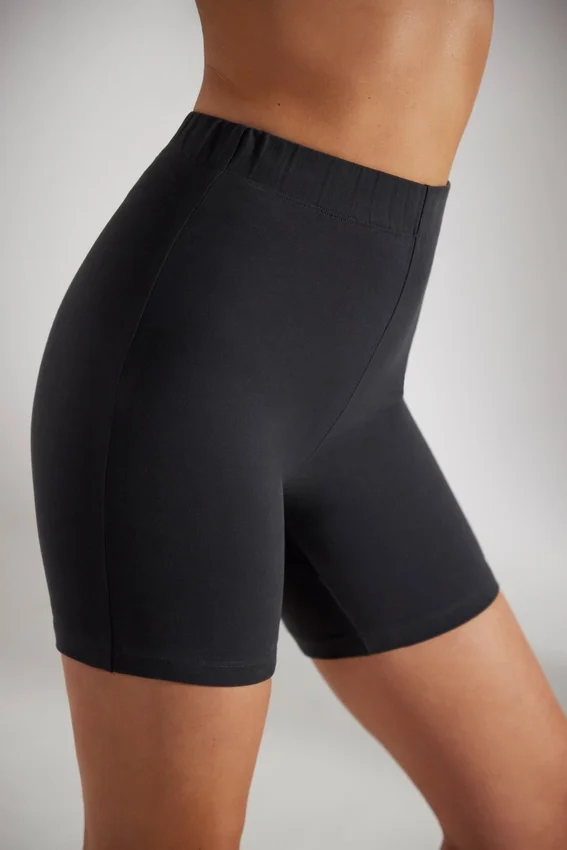 Soft Cotton Biker Shorts in Black Soft Cotton Biker Shorts in Black