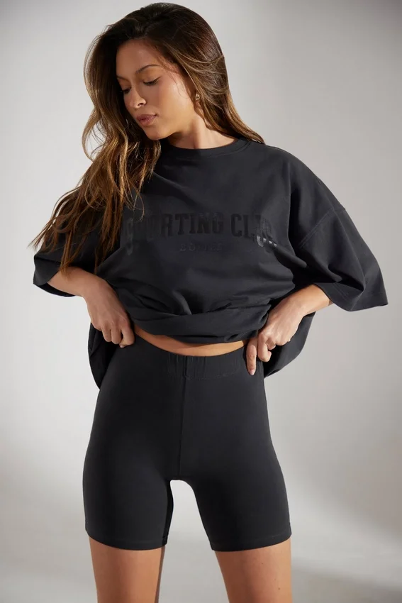Soft Cotton Biker Shorts in Black Soft Cotton Biker Shorts in Black