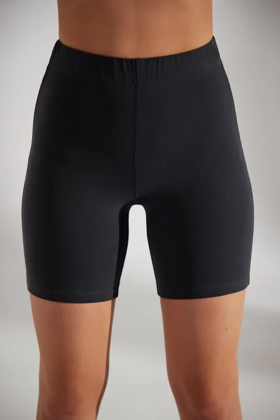 Soft Cotton Biker Shorts in Black Soft Cotton Biker Shorts in Black