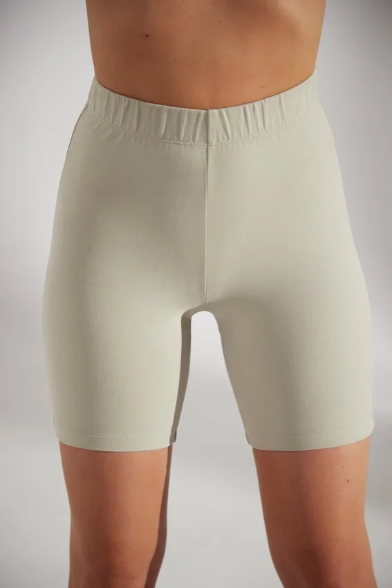 Soft Cotton Biker Shorts in Limestone Soft Cotton Biker Shorts in Limestone
