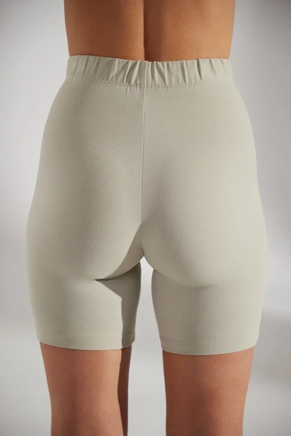 Soft Cotton Biker Shorts in Limestone Soft Cotton Biker Shorts in Limestone