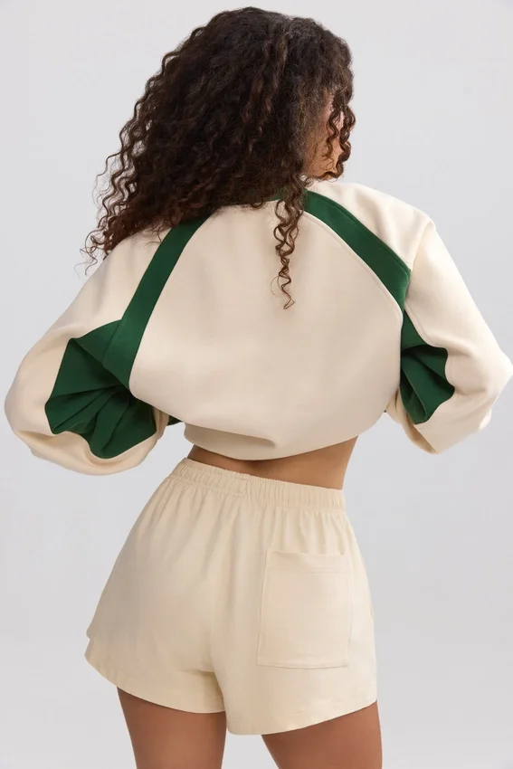 Soft Cotton Jersey Elasticated Mini Shorts in Marble Soft Cotton Jersey Elasticated Mini Shorts in Marble