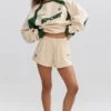 Soft Cotton Jersey Elasticated Mini Shorts in Marble Soft Cotton Jersey Elasticated Mini Shorts in Marble