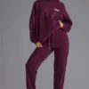 Soft Cotton Jersey Relaxed Mid-Rise Joggers in Grape Soft Cotton Jersey Relaxed Mid-Rise Joggers in Grape
