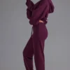 Soft Cotton Jersey Relaxed Mid-Rise Joggers in Grape Soft Cotton Jersey Relaxed Mid-Rise Joggers in Grape
