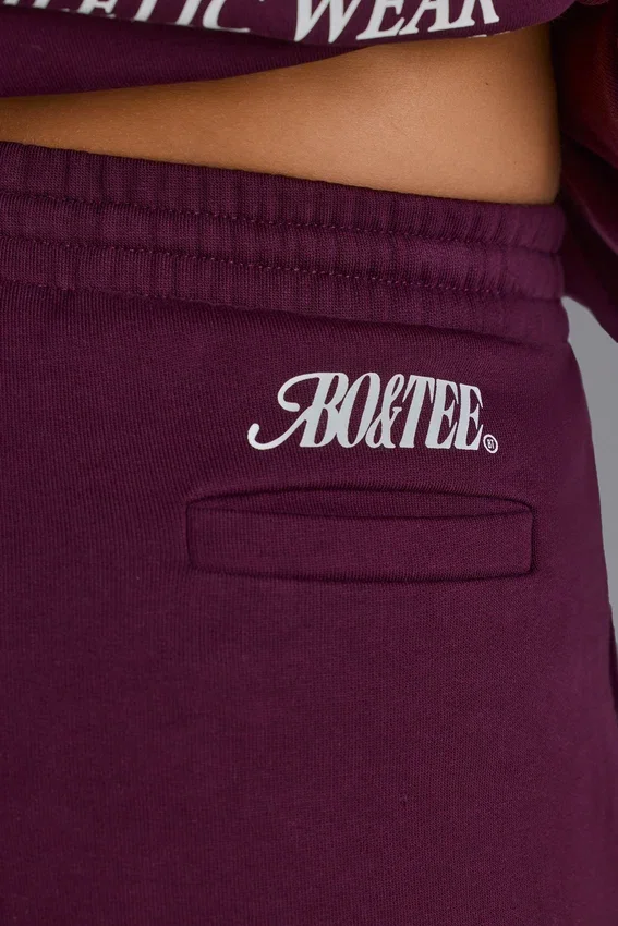 Soft Cotton Jersey Relaxed Mid-Rise Joggers in Grape Soft Cotton Jersey Relaxed Mid-Rise Joggers in Grape