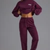 Soft Cotton Jersey Relaxed Mid-Rise Joggers in Grape Soft Cotton Jersey Relaxed Mid-Rise Joggers in Grape