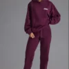 Soft Cotton Jersey Relaxed Mid-Rise Joggers in Grape Soft Cotton Jersey Relaxed Mid-Rise Joggers in Grape